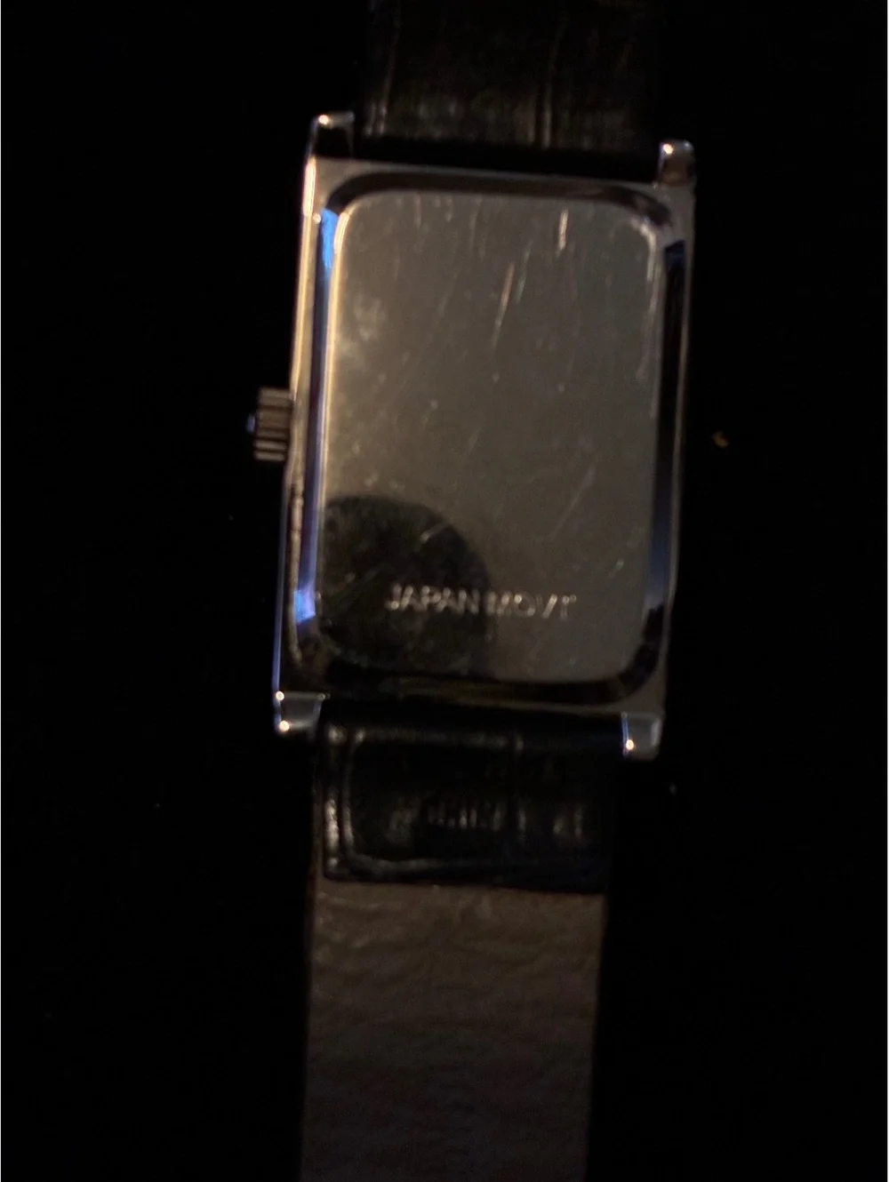 Coldwater Creek Women's Tank Watch Silver Tone Rectangular Roman Numeral Black